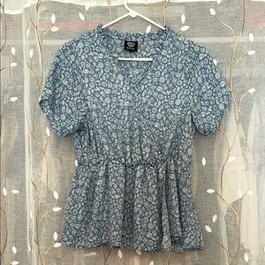 Women’s Blue Floral Blouse